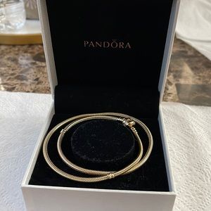 Pandora retired 14 karat gold 16 1/2 inch snake  chain